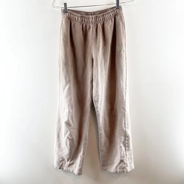 Alo High Rise Straight Leg Ombre Sweatpants in Gravel Sandstorm Brown XS - Image 3