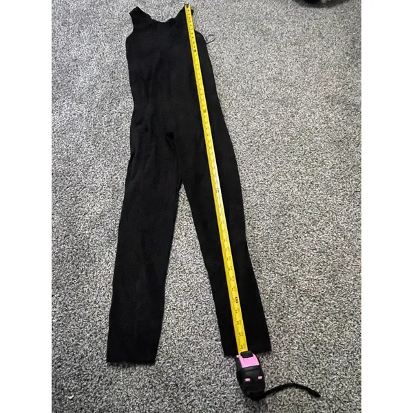 Zara sleek form-fitting black full-length tank top athletic jumpsuit L - Image 3