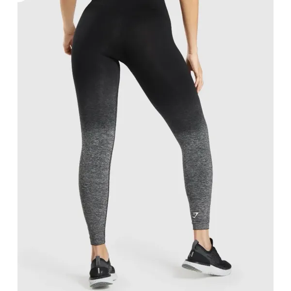 Gymshark Leggings‎ Womens Medium XS Ombre Seamless Long Training Black - Image 6