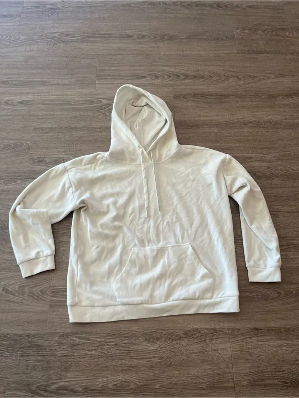 Marc New York Pullover Hoodie Womens Large Cream Ivory Kangaroo Andrew Marc - Image 2