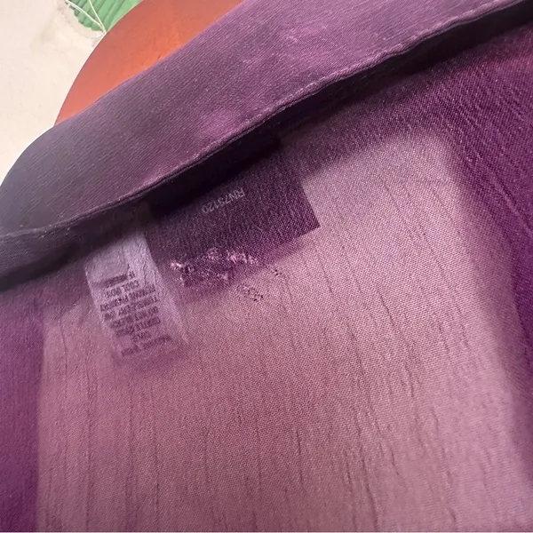 Vintage Sheer Purple Button Up Top Size L - Image 5