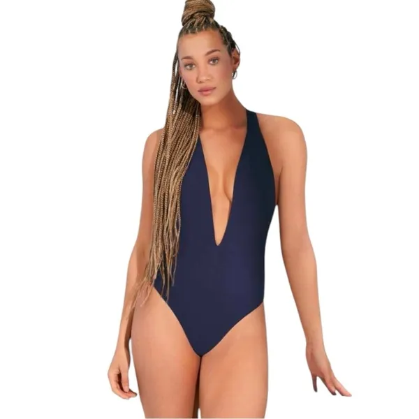 Maaji Reversible Cheeky Cut Plunge One‎ Piece Swimsuit Small - Image 2