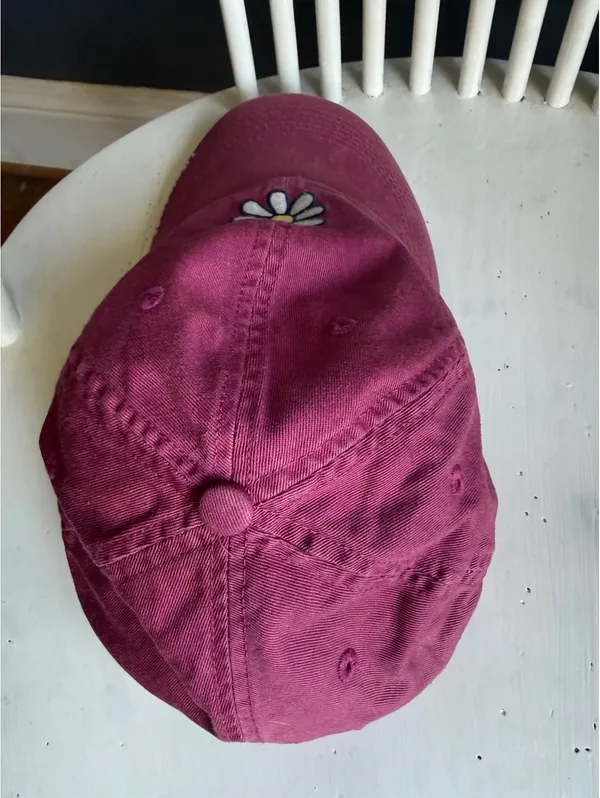 Life is Good Pink Daisy Embroidered Baseball Cap - Image 4