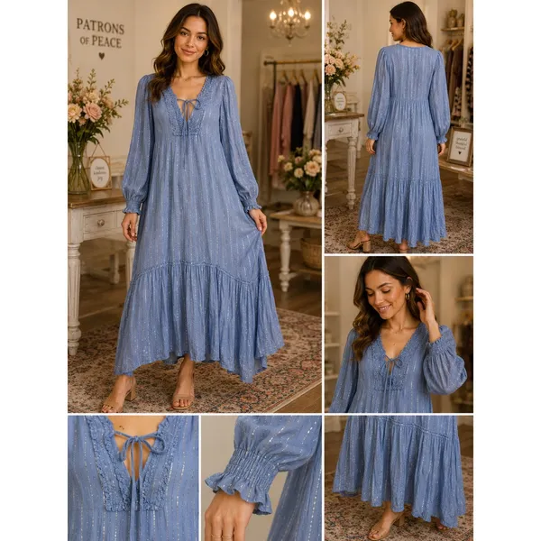 Sundress X Revolve Maria Maxi Dress in Roma Powder‎ Blue XS/S - Image 2