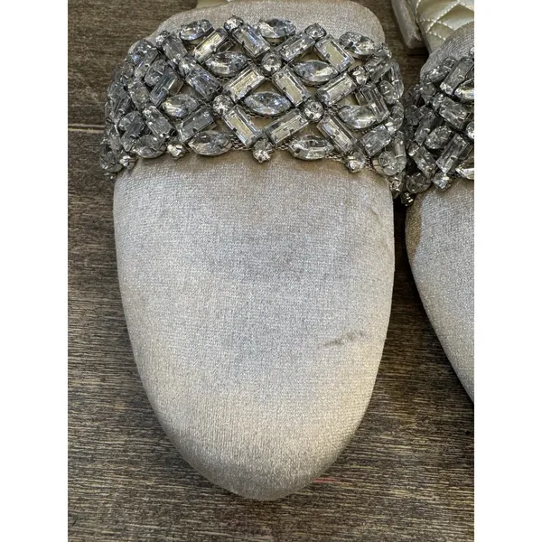 Birdies‎ Limited Edition Songbird Snow Crystal Velvet Embellished Mules Size 9 - Image 4