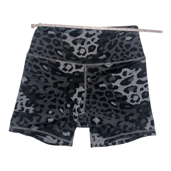 Black & Gray Leopard Print High Rise Biker Shorts Size S - Image 3