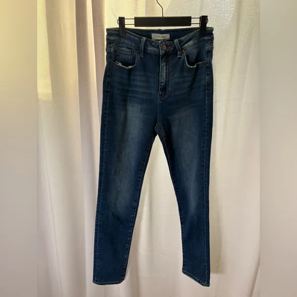 Risen Jeans Womens 9/29 Dark Wash Skinny High Rise Stretch‎ RDP5607 Denim 523 - Image 2