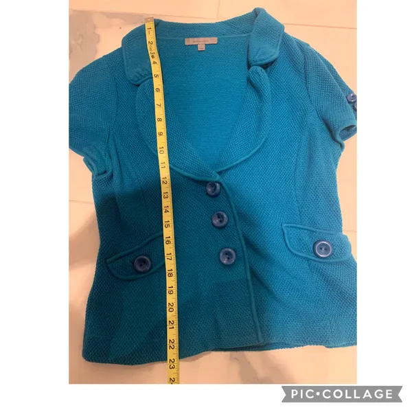 Classiques Entier Nordstrom short sleeve sweater jacket blazer cashmere blend - Image 8