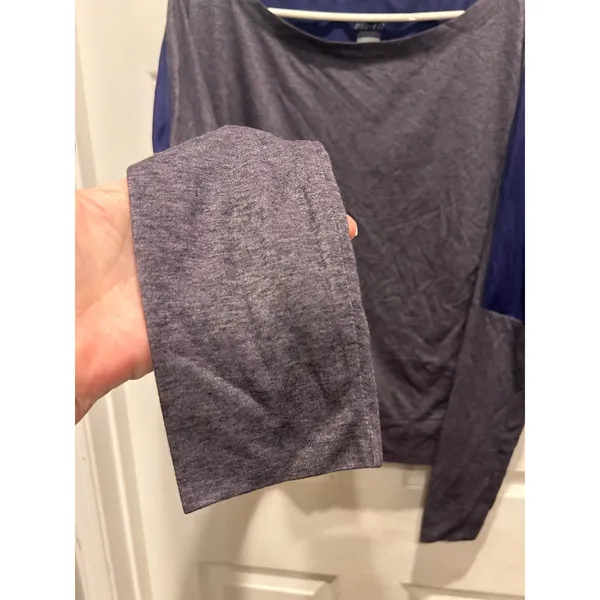 Nike Dri-FIT Womens Large Gray Purple Boat Neck Long Sleeve Training Top - Image 3