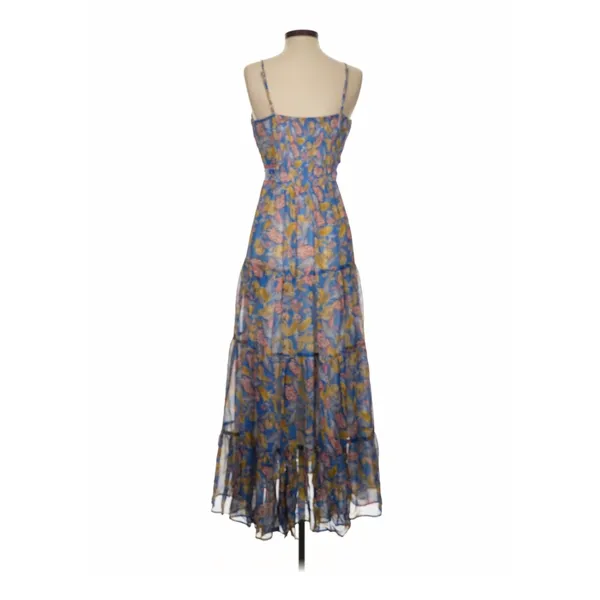 Verb Pallavi Singhee Maxi Dress Womens 4 Blue Floral Boho Cottagecore - Image 2