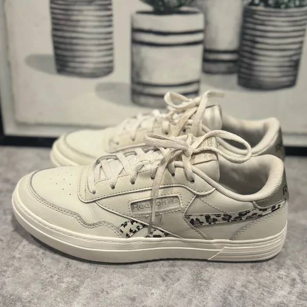 Reebok Women's Club C Double Tennis Sneaker White/Cheetah Size 8 - Image 4