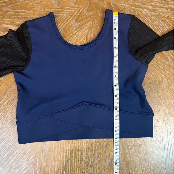 Ivy‎ Park Cropped Long Sleeve Shirt Blue Black Size Small - Image 8