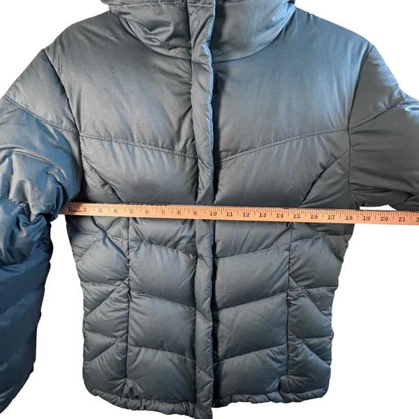 Columbia‎ Down Puffer Jacket Teal Blue Green Quilted Hooded Winter Coat Womens S - Image 6