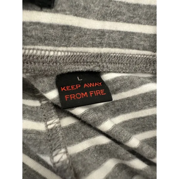 J.Crew Pajama Set Women L Gray Striped Long Sleeve Button Up Pants Loungewear - Image 11