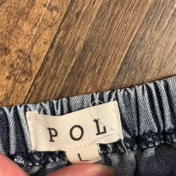 POL HAREM PANTS denim spring boho sold out elastic waist casual classic $98 fall - Image 9