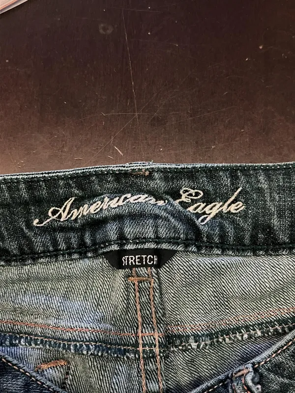 American Eagle Outfitters Shorts Womens 2 Blue Denim Stretch Cutoff Raw Hem - Image 3