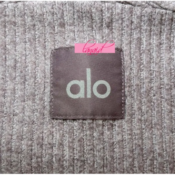 Alo Muse Hoodie Raisinette Heather Ribbed Violet Hood Sweater Hooded Sweatshirt - Image 6