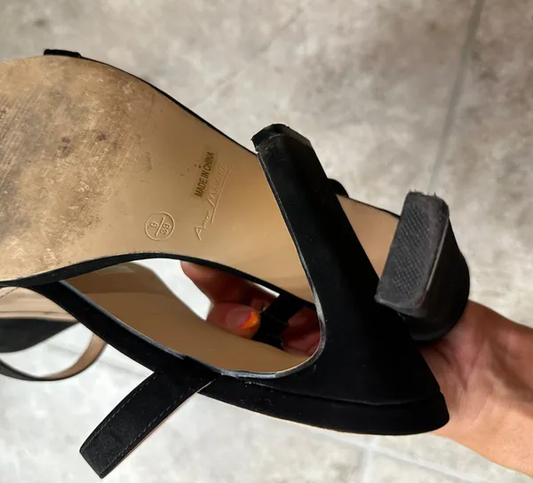 Anne Michelle Black  Two Strap Heels - Image 4