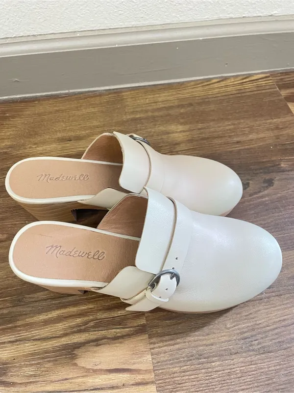 Madewell‎ Bone The Monique Buckle Clog Size 7.5 - Image 3