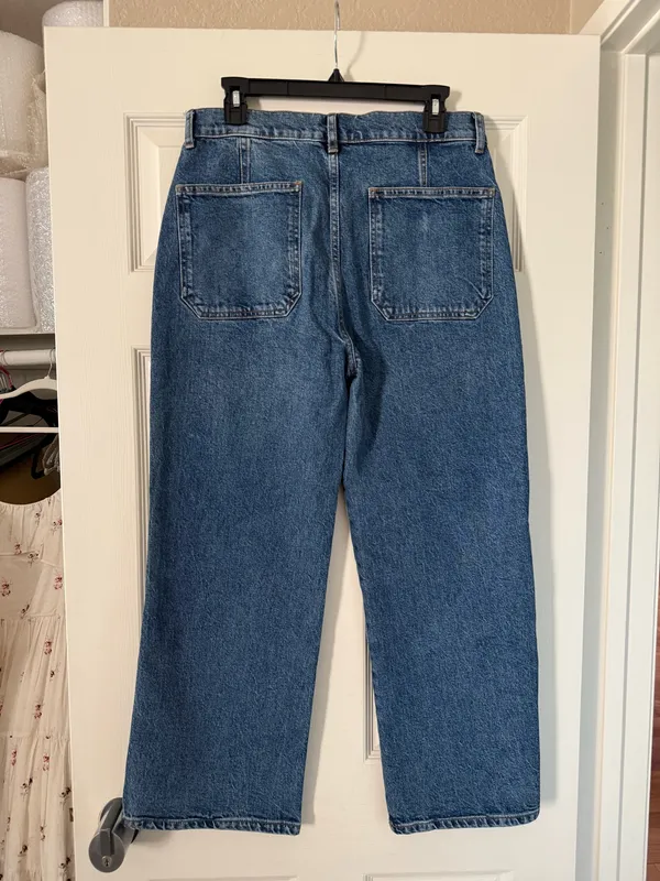 Reformation Alyssa Stretch High Rise Wide Leg Cropped Jeans - Image 7