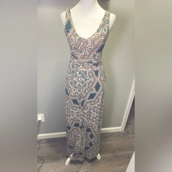 Anthropologie Maeve Women's Jantina Mosaic Print Maxi‎ Dress Size XSmall - Image 3