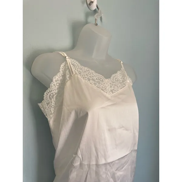 Satin and lace sleep set Allegra K Medium White Romantic Whimsical - Image 4