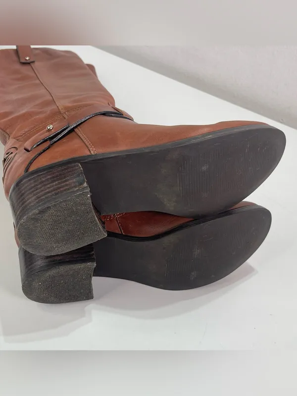 Franco Fortini Campbell Brown Leather Tall Riding Boots Knee High Women's 5.5 M - Image 10
