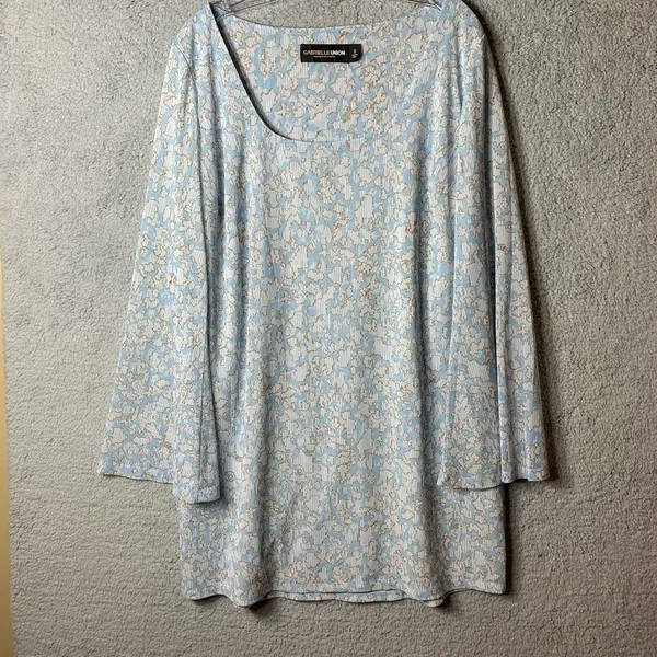 Gabrielle Union Fashion to Figure Dress 0 (XL/12) Blue Bell‎ Sleeve Oversized - Image 2
