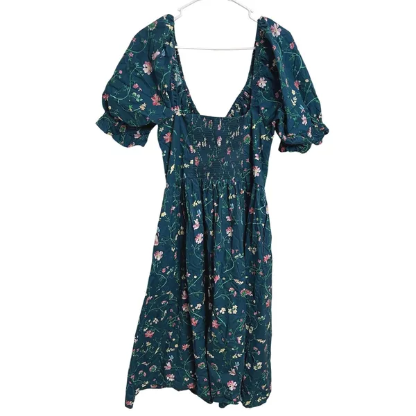 Hill House Ophelia Midnight Garden Floral Midi Dress Mushroom Fairy Milkmaid XL - Image 3