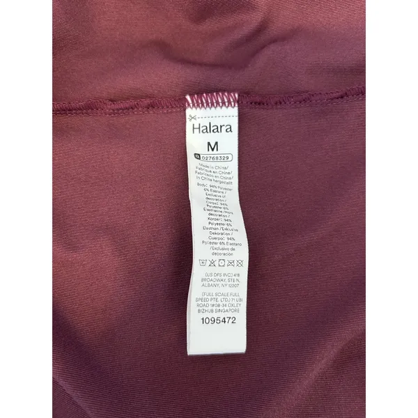 Halara Pleated Square Neck Top M Plum - Image 5