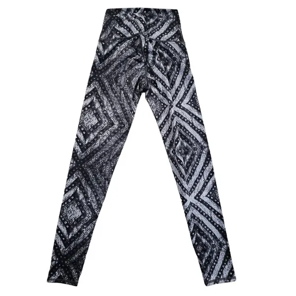 Aerie -128 Chill Play Move‎ Black Gray Geometric Pull On Compression Leggings S - Image 2