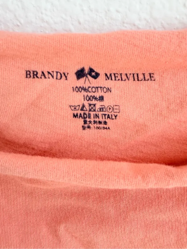 Brandy melville coral off the shoulder scoop tee - Image 2