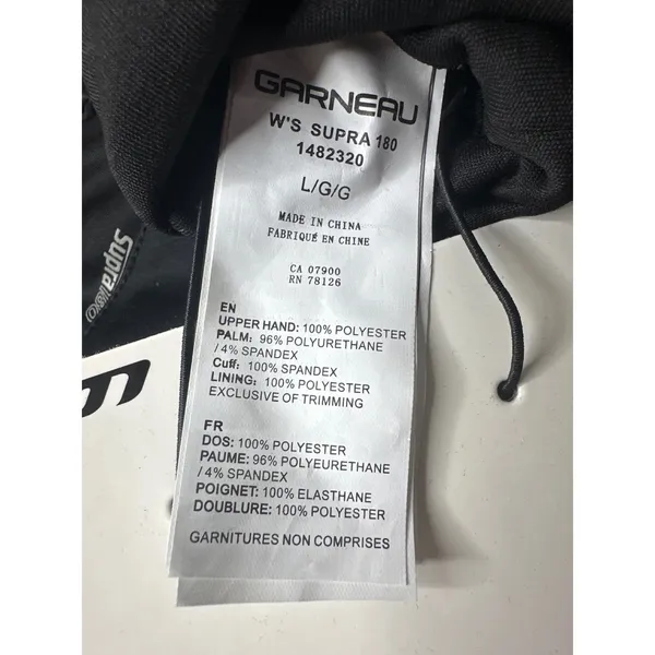 Garneau Womens L Supra 180 Black Thermal Cycling Running Gloves Touchscreen - Image 6