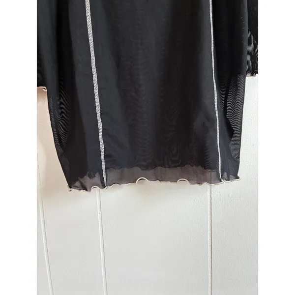 NWT Dolls Kill Horoscopez Black Mesh Cold Shoulder Dress Mini Moon Zodiac Goth L - Image 4
