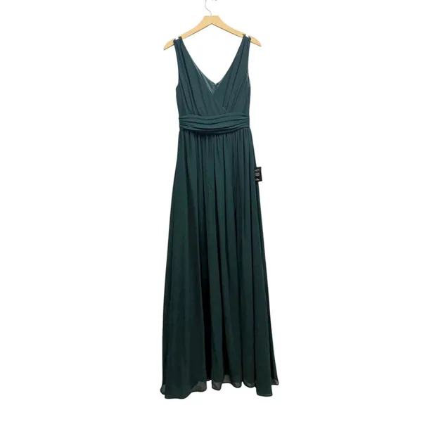 Lulus Thoughts of Hue Emerald Green Surplice Maxi Dress size Large NWT - Image 3
