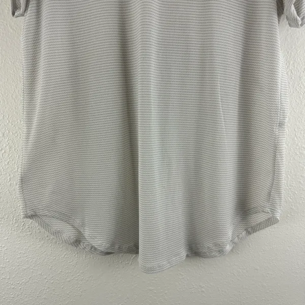 Lululemon Womens White Open Up Tie Back Flowy Athletic Workout Short Sleeve Tee - Image 6