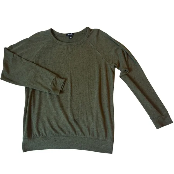 Buffalo David Bitton‎ Womens Raglan Pullover Top Olive Green Marl Size M 0258 - Image 2