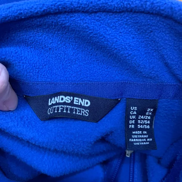 Lands End Outfitters Womens 2X Royal Blue Full Zip Fleece Vest Mock Neck Pocket‎ - Image 5