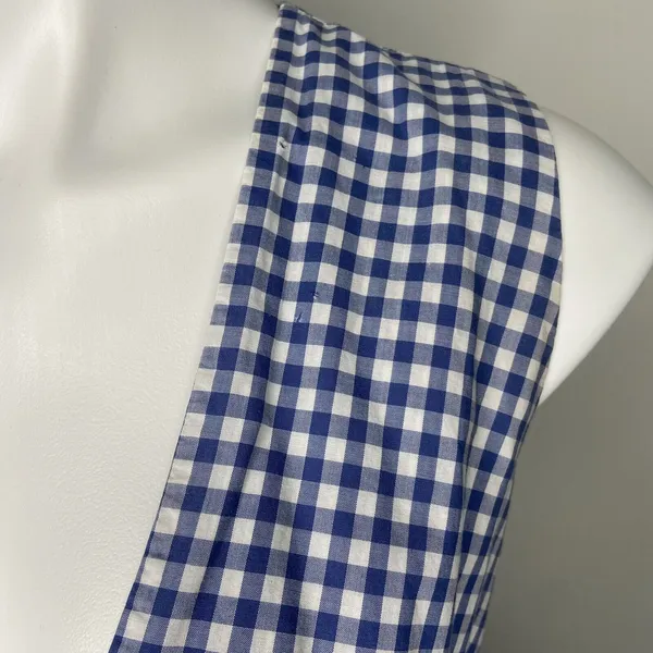 Shoshanna Gingham Check Tie Gilroy Dress Blue‎ White Size 12 $385 - Image 5