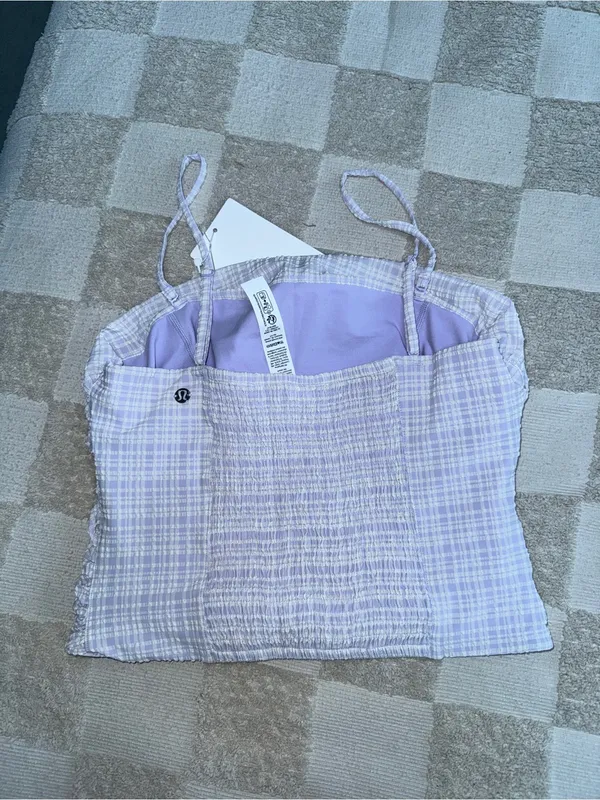 NWT Lululemon Seersucker‎ Check Strappy Tank size M - Image 4