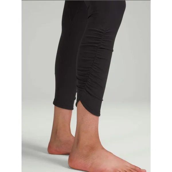Lululemon Align High-Rise Ruched Waist Pant 25" Black Leggings Size 2 - Image 4