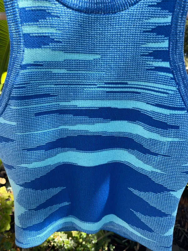 Beginning Boutique Blue Knit Tank Top - Image 2