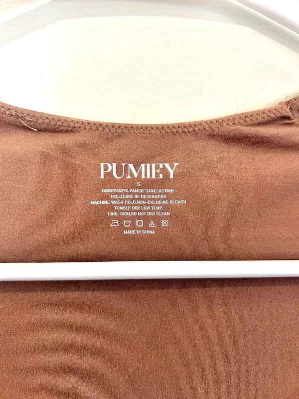 Brown square neck bodysuit - Image 3