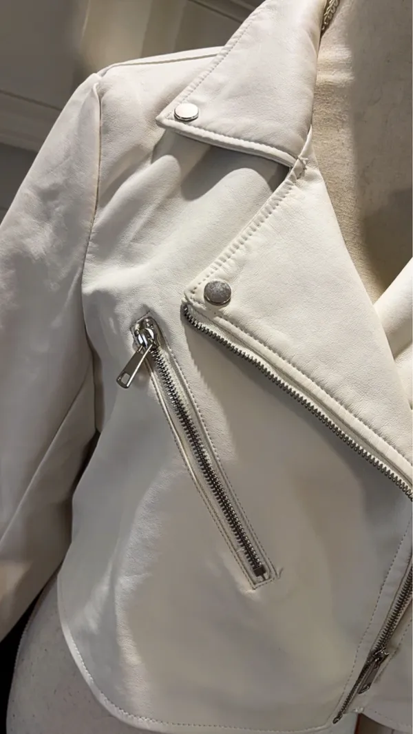 White MOTO Jacket by Ci Sono - Image 3