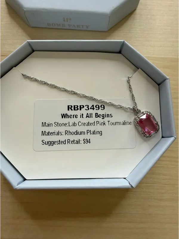 Bomb Party Pink Rhodium Necklace - Image 3