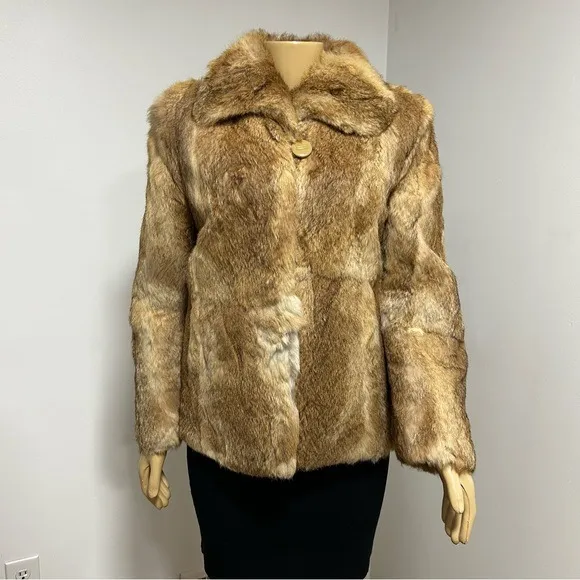 Opera Fur Jacket Women's Vintage Warm Luxury‎ Golden Brown - Image 4