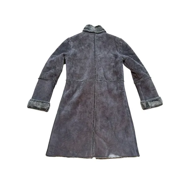 Express Y2K Vintage Genuine Suede and Shearling Brown Penny Lane Coat Medium - Image 2