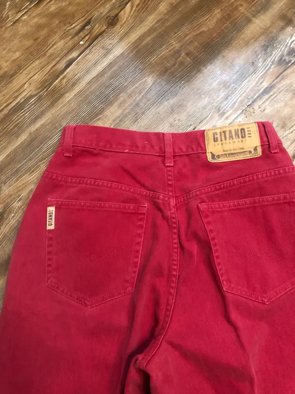 Red Vintage GITANO High waisted straight leg jeans (Vintage size 10/ US Size 6/ Waist 28”) - Image 10