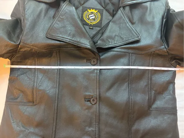 Michael Michelle Women’s Black Genuine Leather Longline Jacket Coat XL - Image 5