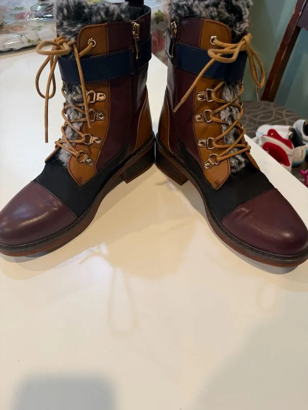 Patrizia by Spring Step Hilvia Faux Fur Lace-Up Boots - Image 4